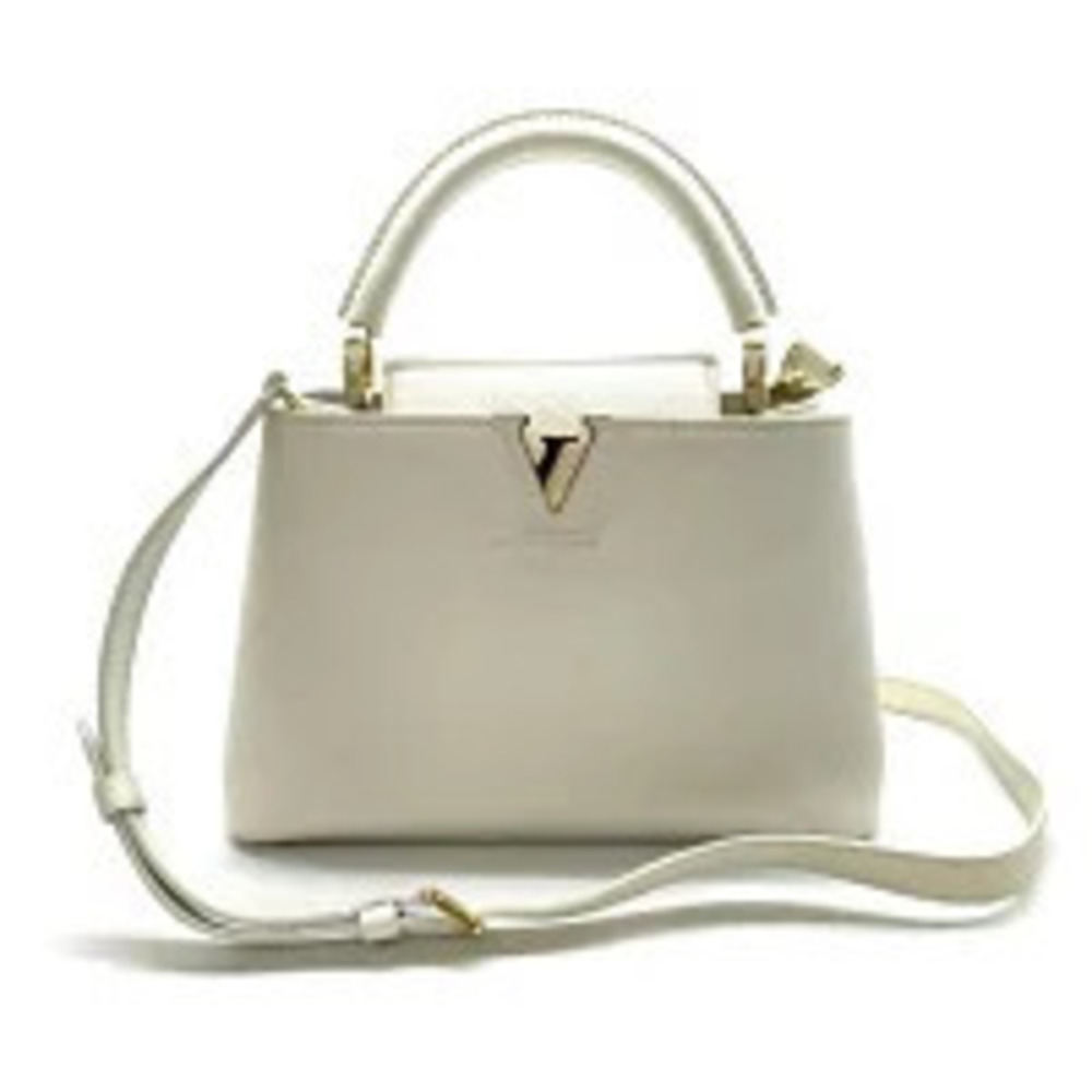 Louis Vuitton Capucines Blanc White Leather Shoulder Handbag
